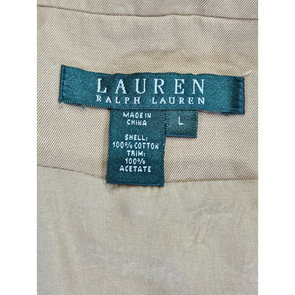 VTG Lauren Ralph Lauren Tan Field Jacket Quilted Shooting Patch Safari Utility - Picture 10 of 16